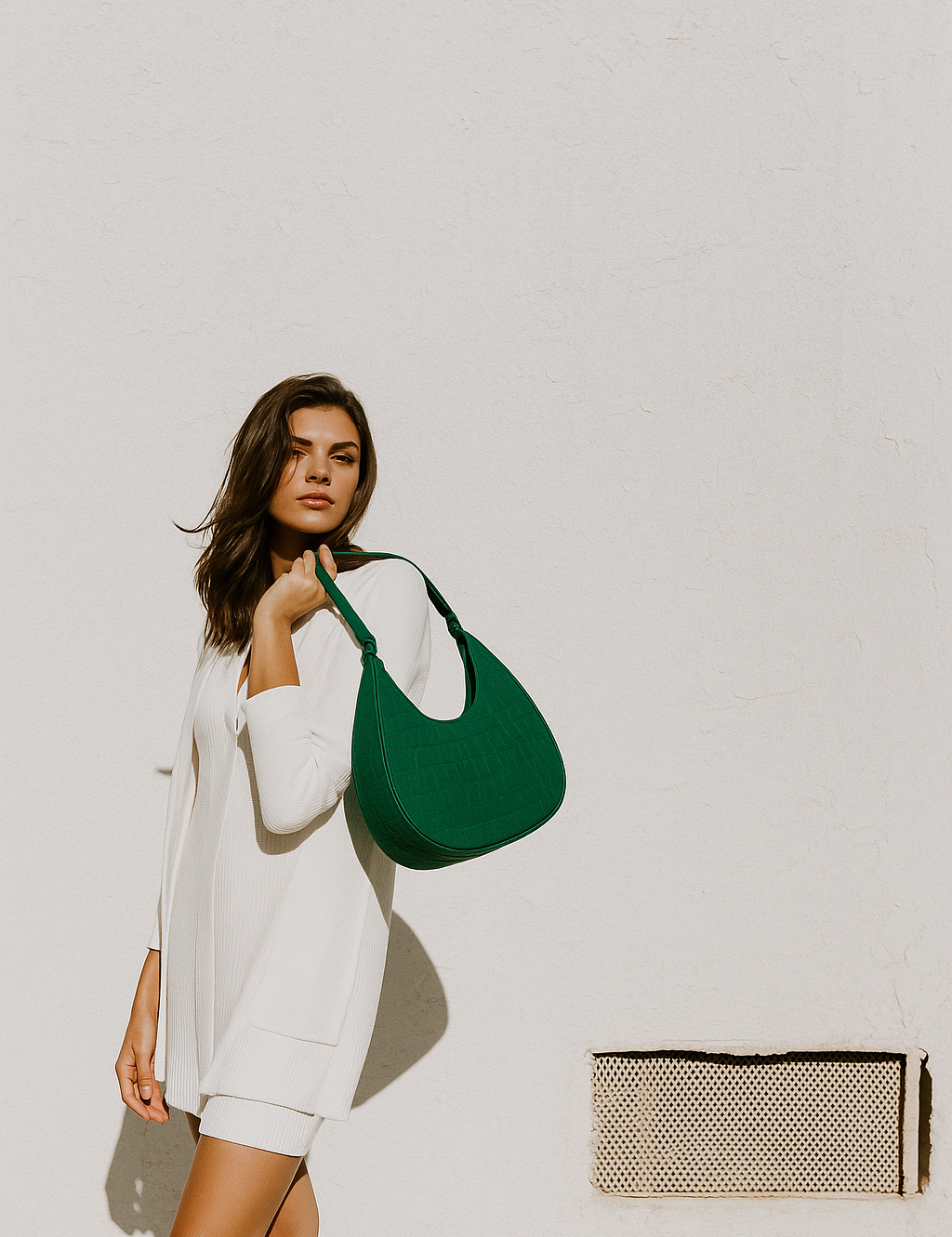 Descubra a Bolsa Carafori Meia-Lua em feltro de alta qualidade: compacta, funcional e elegante. Um acessório versátil para passeios, viagens e compromissos.