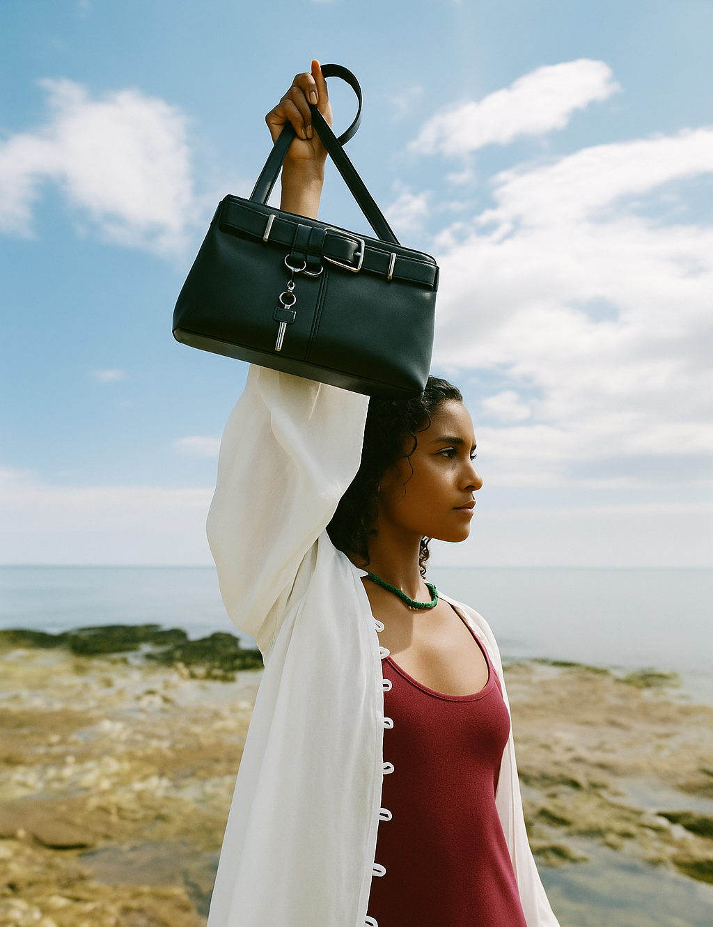 A Shoulder Bag Carafori em couro ecológico premium combina design minimalista, ferragens refinadas e espaço ideal para o dia a dia. Elegância, praticidade e exclusividade em uma bolsa versátil para qualquer ocasião.