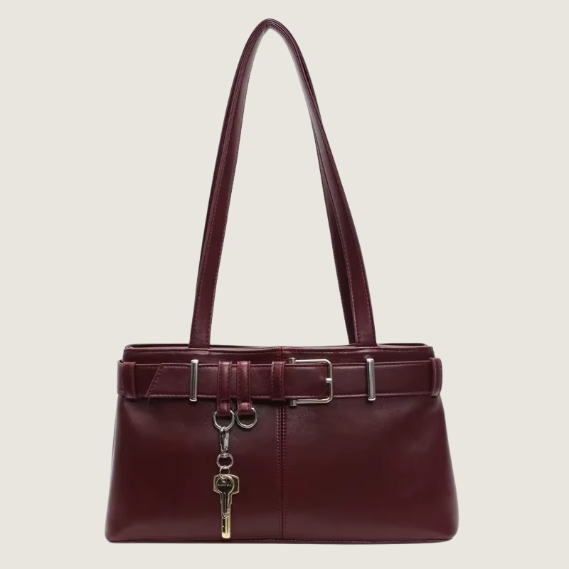 Bolsa Carafori preta em couro ecológico, modelo estruturado e atemporal, perfeita para looks elegantes.