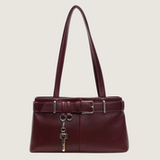 Bolsa Carafori preta em couro ecológico, modelo estruturado e atemporal, perfeita para looks elegantes.