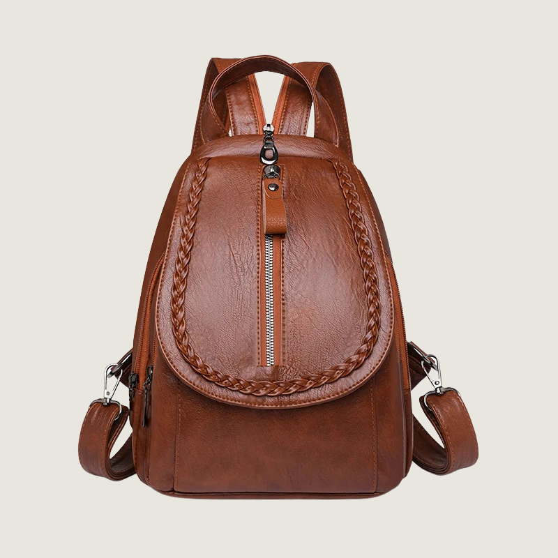 A Carafori Allegra une sofisticação e versatilidade em um design minimalista. Feita em couro macio texturizado, é a mochila feminina ideal para o dia a dia com toque de luxo acessível e design único.