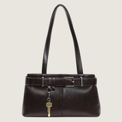 Bolsa de ombro Carafori marrom com design minimalista e sofisticado, ideal para o dia a dia.